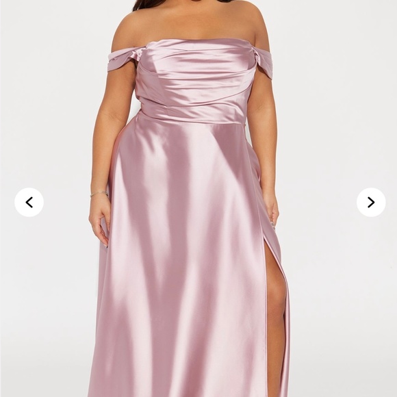 Rosalee Satin Gown- Mauve - Picture 1 of 8